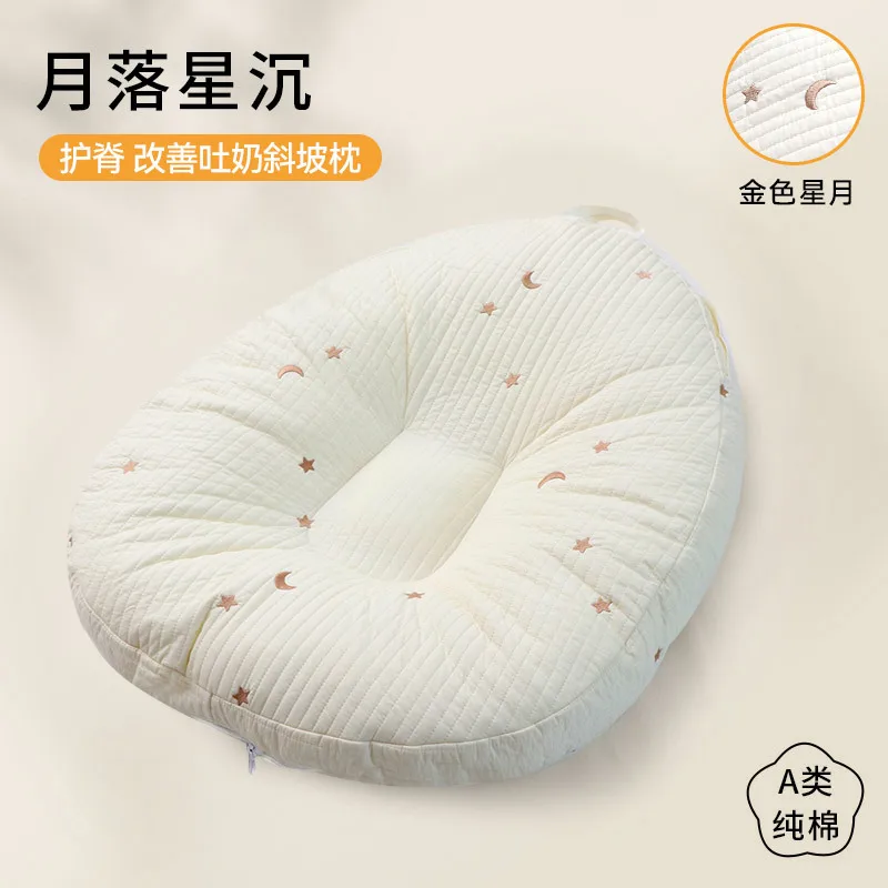 Allattamento al seno neonato sdraiato allattamento cuscino per l'allattamento inclinato bambino anti sputare latte troppopieno cuscino per soffocamento letto nel letto