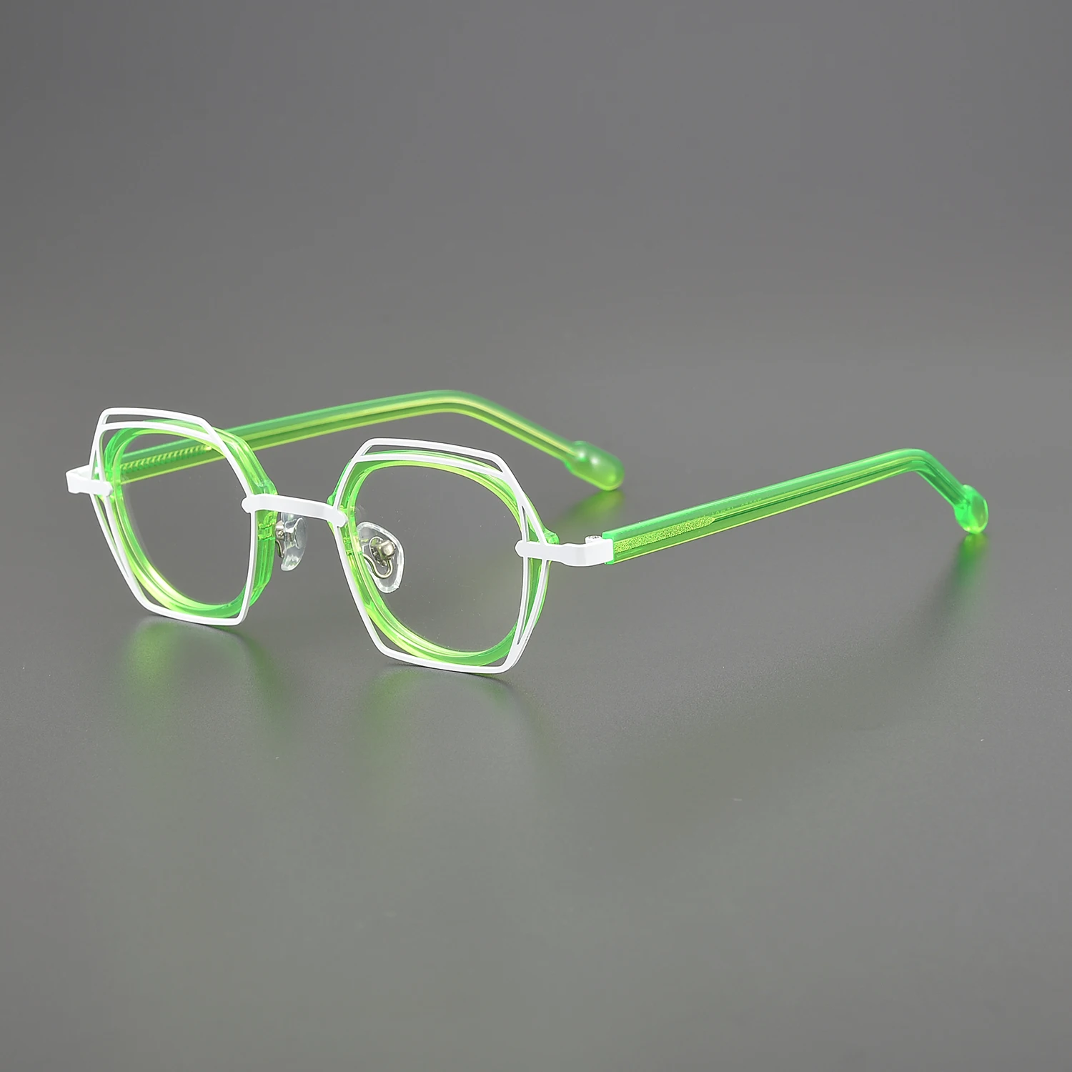 Green Personality Glasses Frame Men Women Designer Lrregular Trend Party Decoration Prescription Glasses 2025