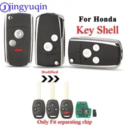 jingyuqin 2/3Buttons Replacement Modified Flip Folding Remote Car Key Shell Case For Honda Accord Crv Civic Odyssey Pilot