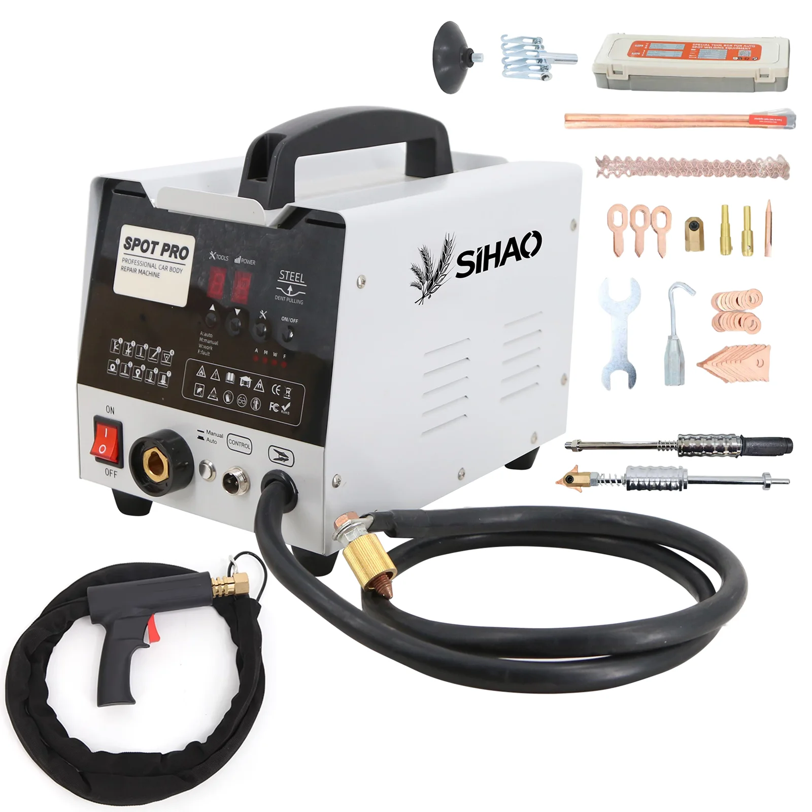 SIHAO Stud Welder Deukreparatieset 3KW Puntlasapparaat Deuktrekker Autocarrosserie Puntlasapparaat Deuktrekker Machine voor Autoreparatie - afbeelding 2
