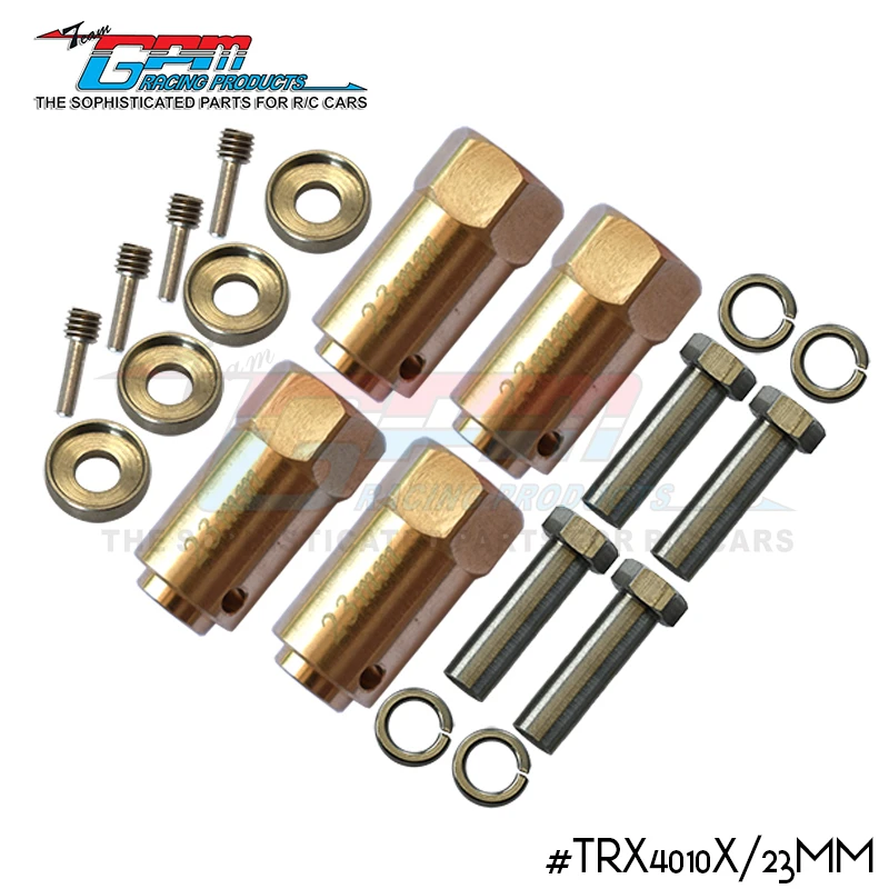 GPM BRASS WHEEL HEX ADAPTERS 23MM -20PC SET For 1/10 TRX4 DEFENDER TRAIL CRAWLER-82056-4