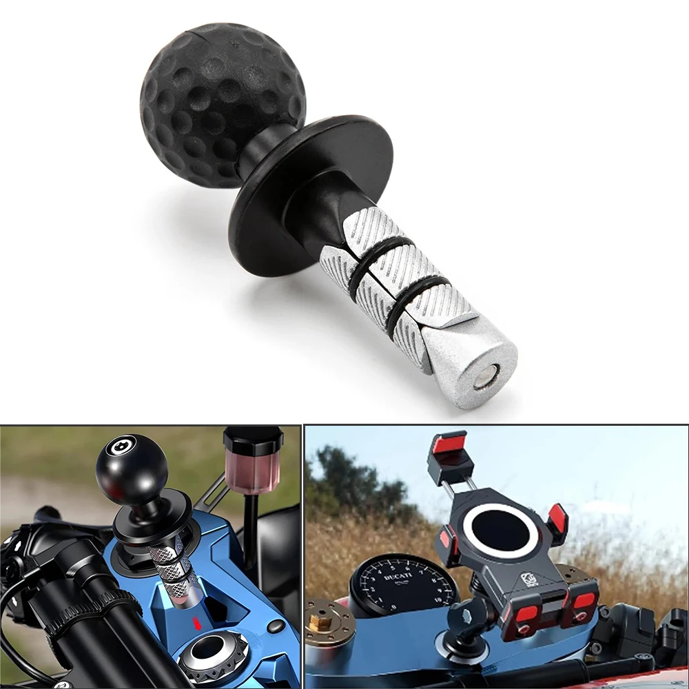 25mm Ball Head Universal Motorcycle Metal Bike Mount Black Fork Stem Base for Gopro Ball Mount Adapter Mobile Phone Holder