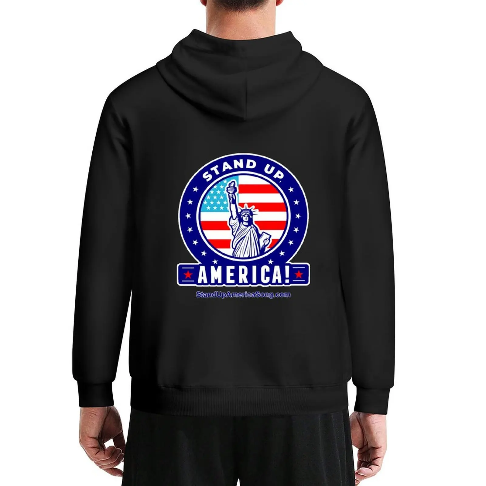 

Stand Up, America! with slogan for Large Prints mostly for dark backgrounds Hoodie men's coat men's hoodie sweatshirt