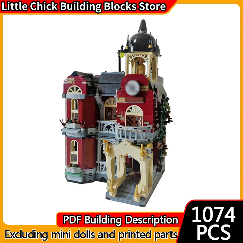 

City Street View Model MOC Building Bricks City High School Modular Technology Children Holiday Gifts Assemble Toys Suit