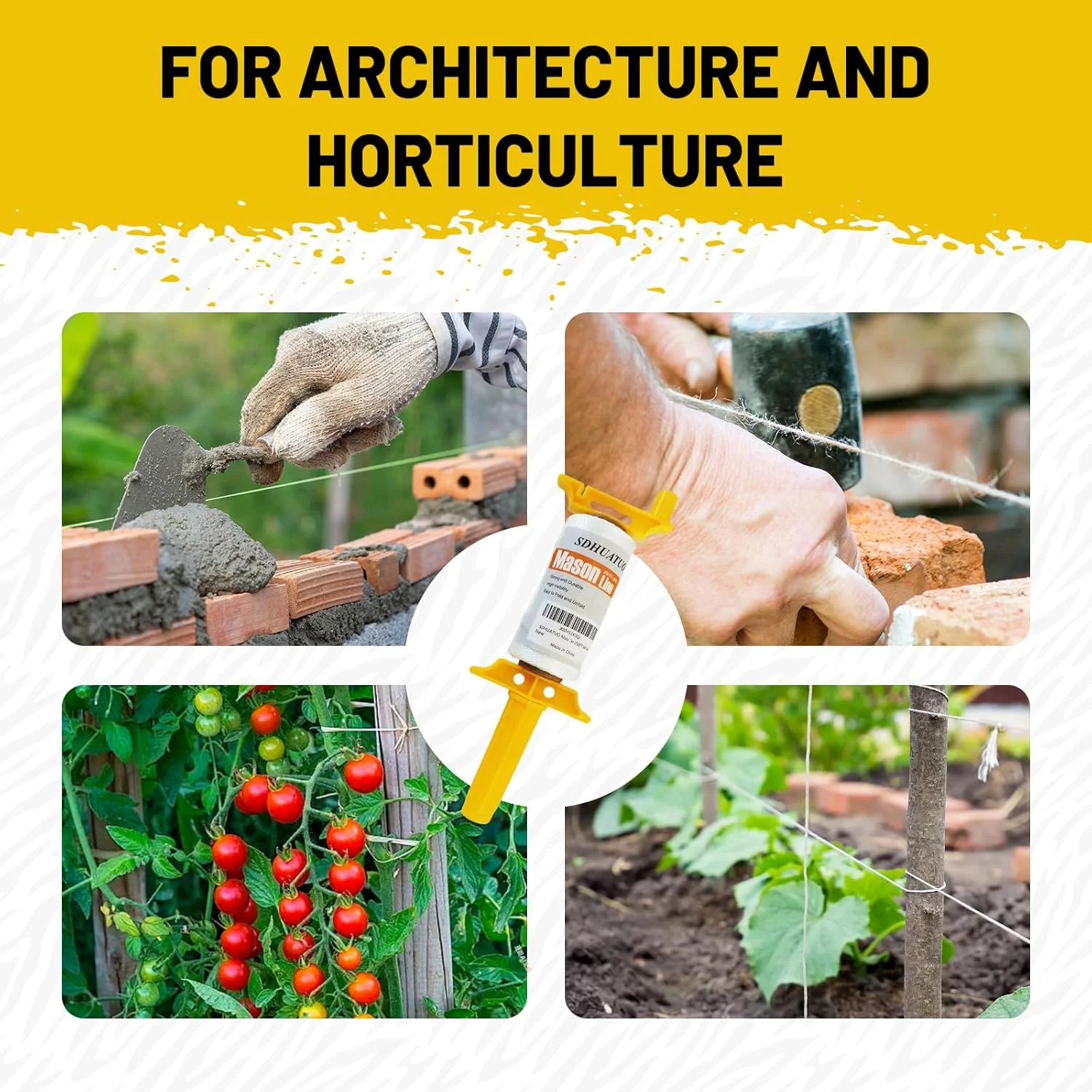 2PCS 18# 250F Handle-Style Mason Line - Architectural Line for Gardening, Construction, Kite Flying & DIY Multi-Purpose Applicat