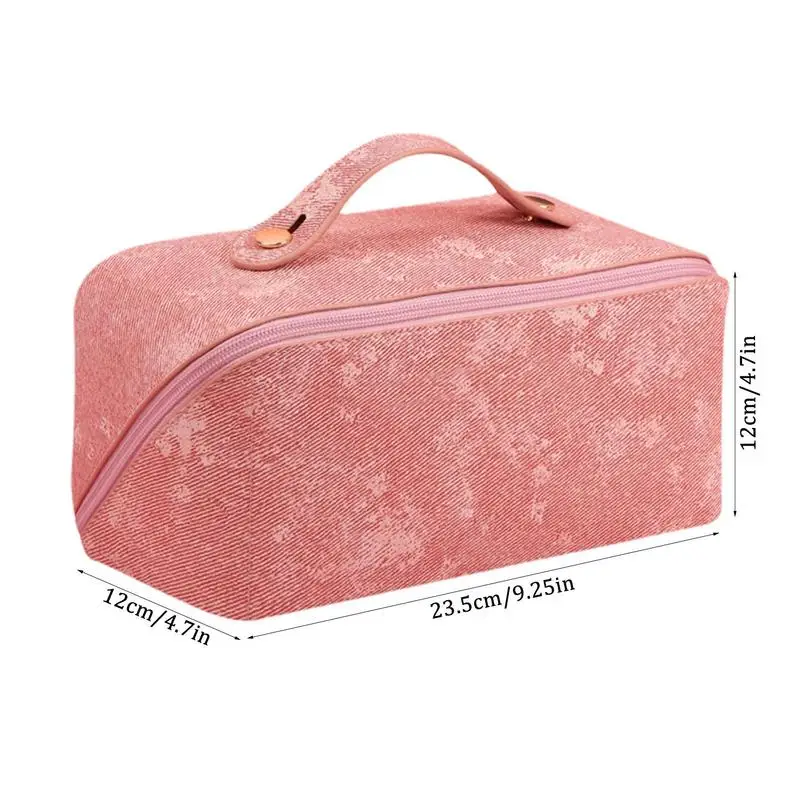 Makeup Bag Zipper Pouch Large PU Leather Make Up Bag For Purse Waterproof Travel Cosmetic Bag Pouch Portable Versatile Toiletry