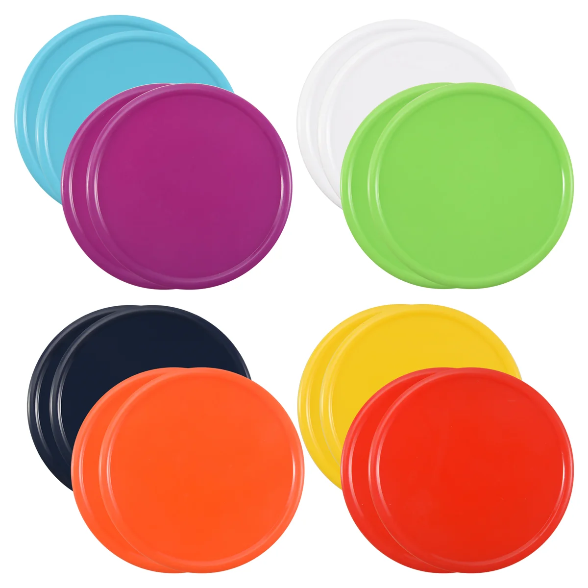 16 Pack Plastic Jar Lids - Colored Jar Caps 100% Compatible for Ball Kerr Wide Jars (Wide Mouth)