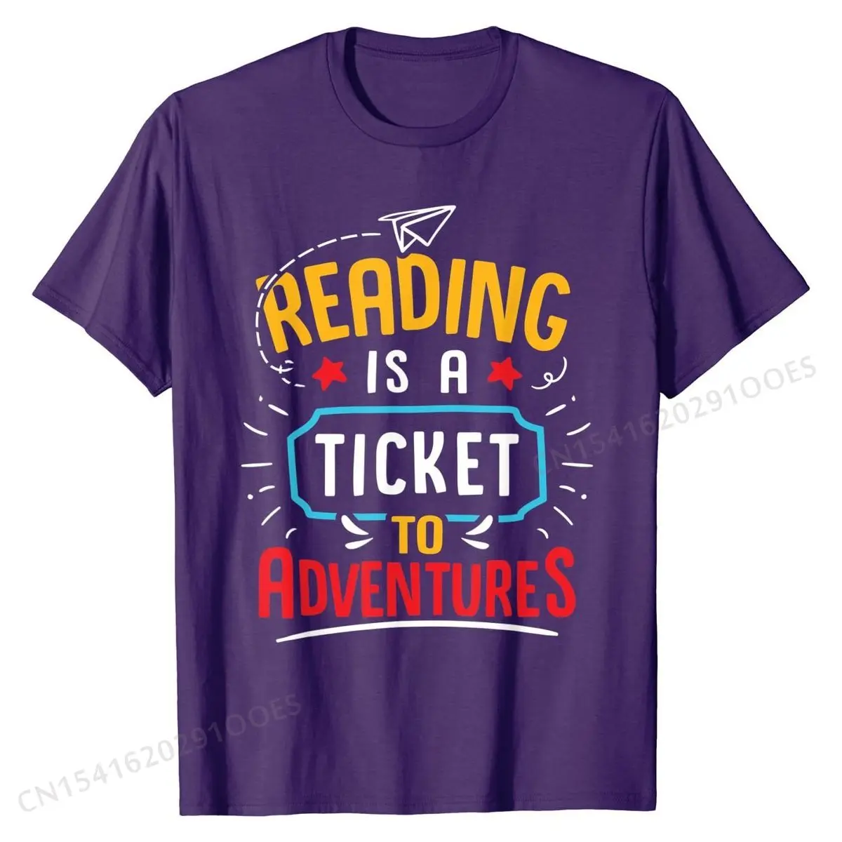 Reading Is A Ticket To Adventures Book Lover Gift & Reading T-Shirt Man New Arrival Casual Tees Cotton Tshirts Normal