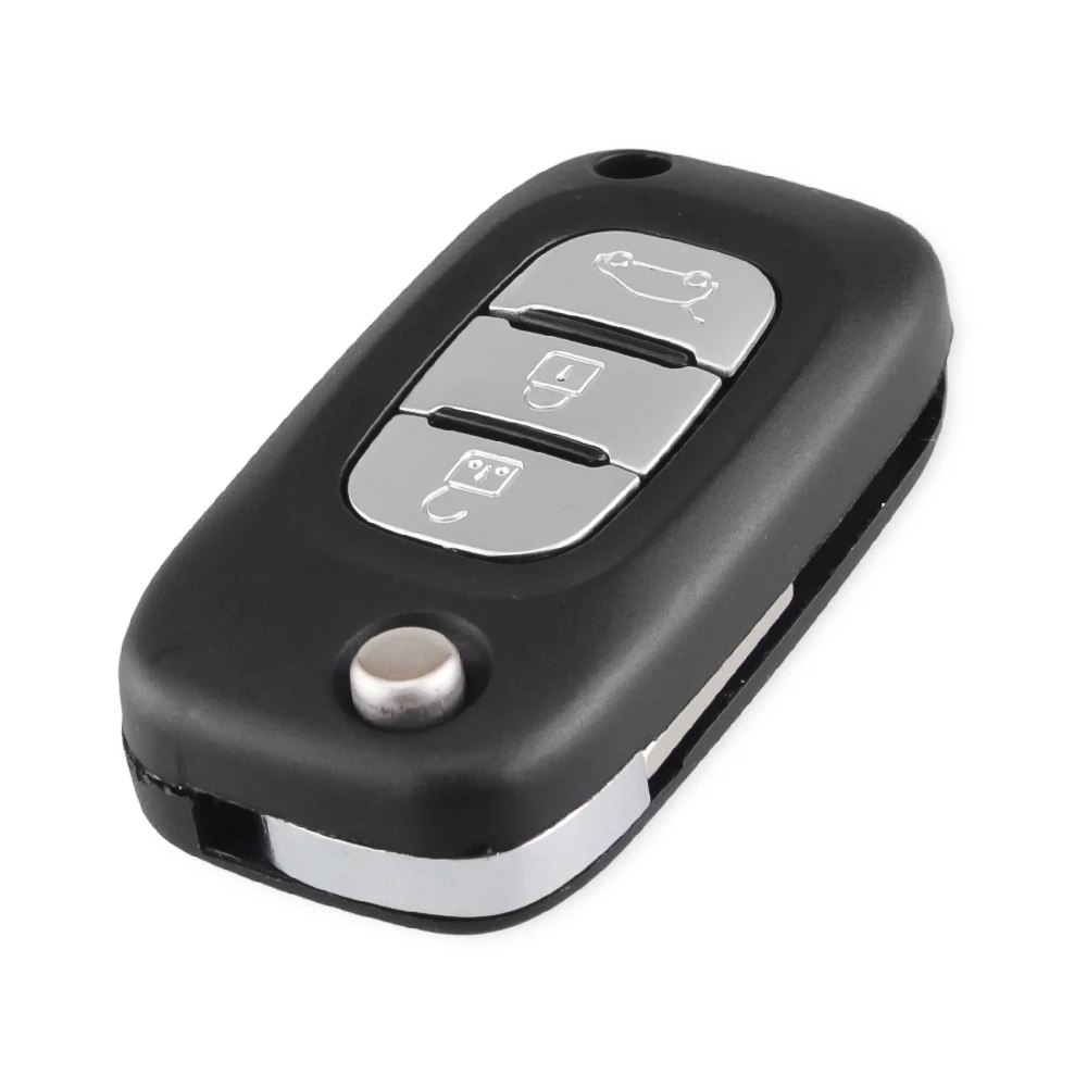 Dandkey capa de controle remoto para renault, controle remoto com 3 botões dobrável para renault fluence clio megane kangoo modus fob capa em branco