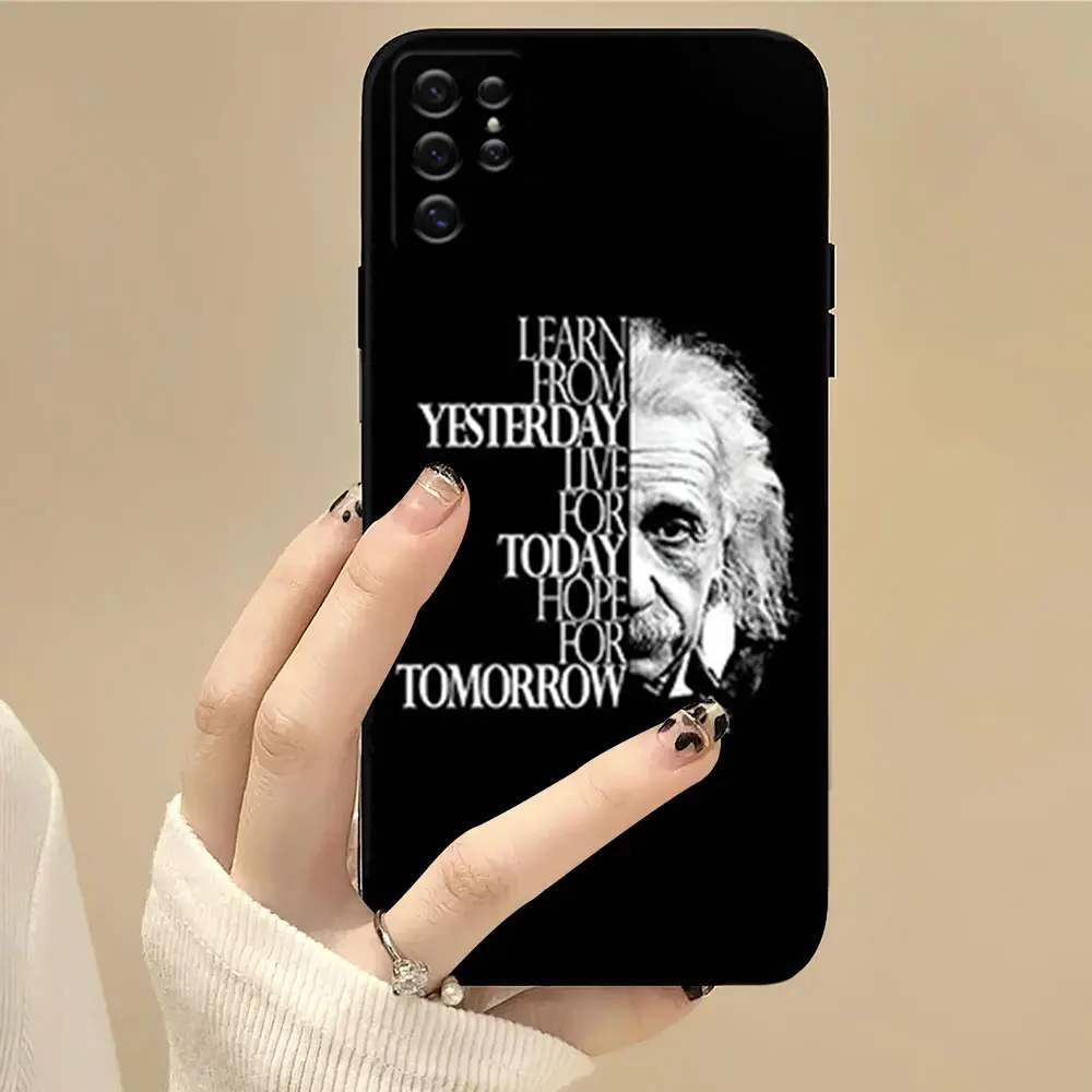 Scientist E-EINSTEIN Phone Case For Samsung S22 S23 A73 A72 A71 A54 A53 E ULTRA Color Soft Shell