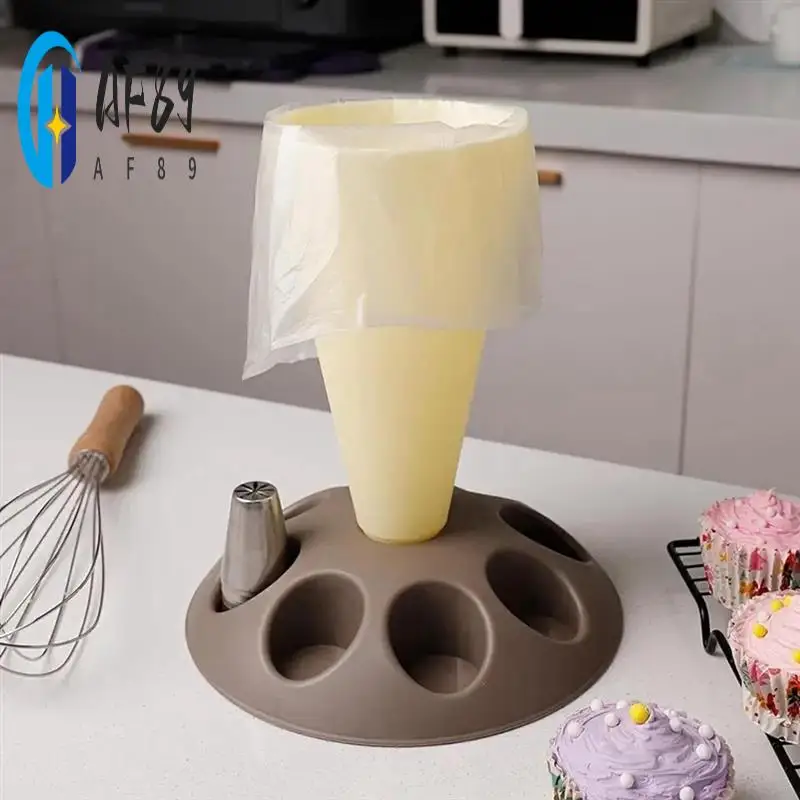 AF89-Soporte para bolsas de paletas, soporte para bolsas de manga pastelera con boquillas de 8 ranuras, soporte de bolsa de repostería de plástico para Kit de decoración de pasteles