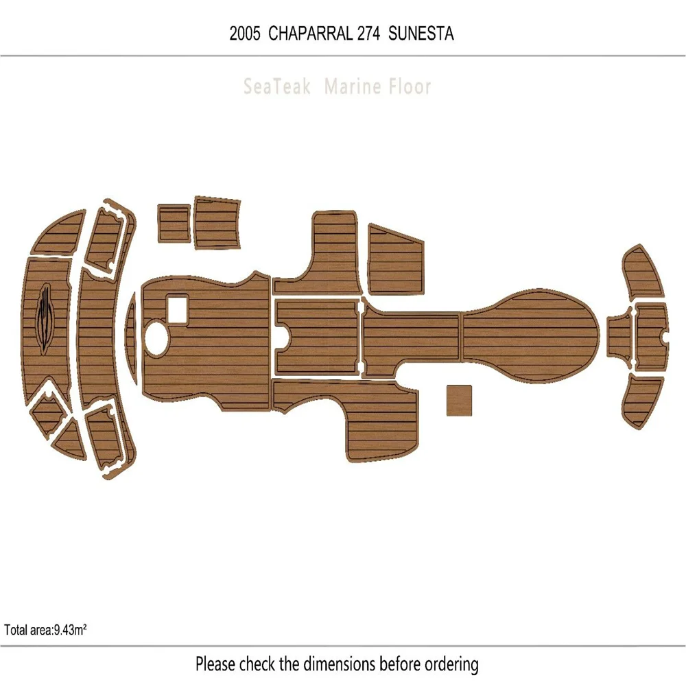 

2005 CHAPARRAL 274 SUNESTA cockpit & Swim Platform Pads 1/4" 6mm EVA Teak floor SeaDek MarineMat Gatorstep Style Self Adhesive