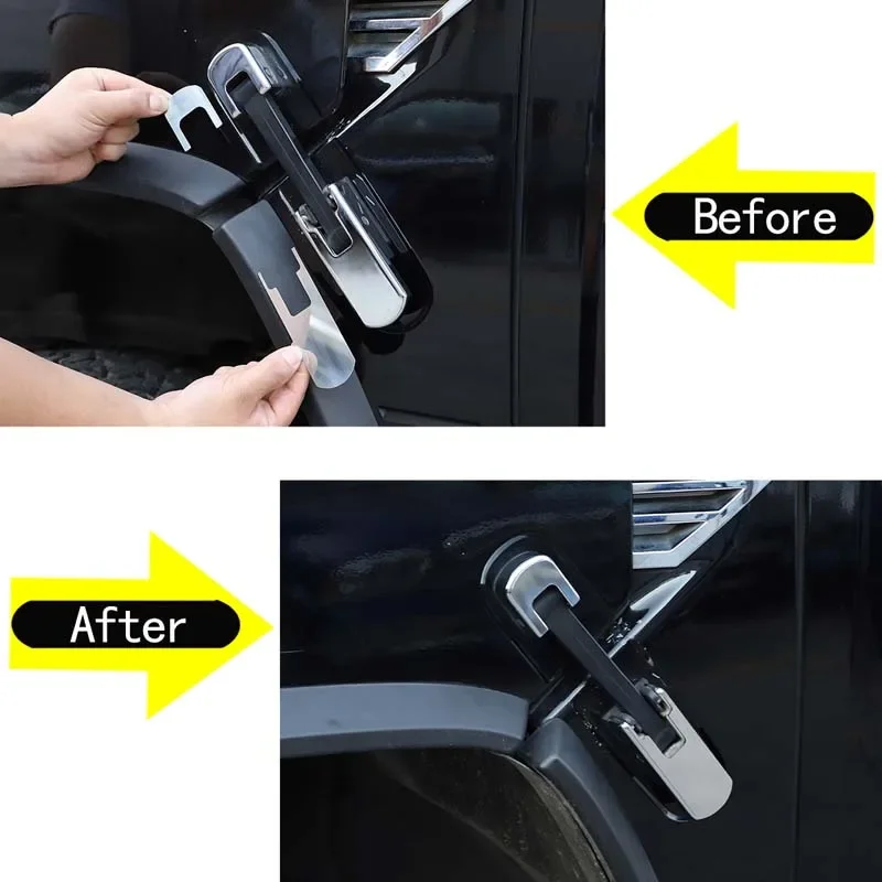 Automotive Stainless Steel Hood Hinge Lock Decorative Patch/Hood Latch Anti-Theft Key Decorative Sequins For 03-09 Hummer H2