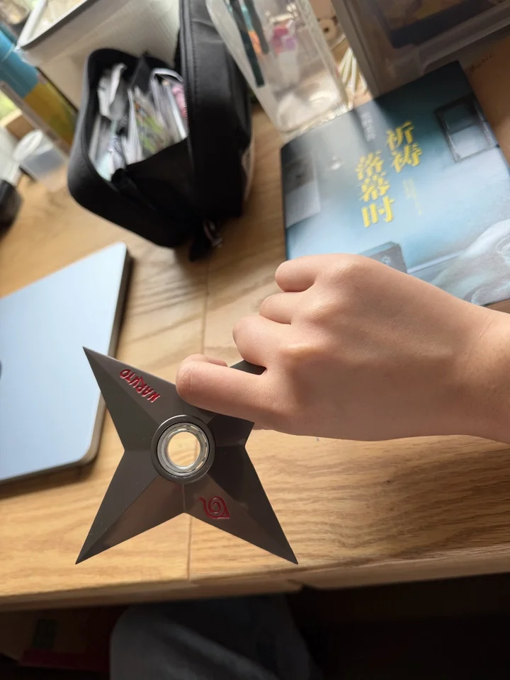 Naruto Metal Shuriken Rotatable Bearing Ninja Star Anime Peripheral Cosplay  Model Collectible Decor For Anime Enthusiasts view 2