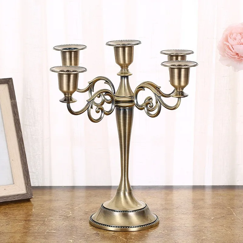 European Five-headed Three-headed Candle Holder Luxury Western Restaurant Romantic Candlelight Dinner Hotel Decoration Wedding P