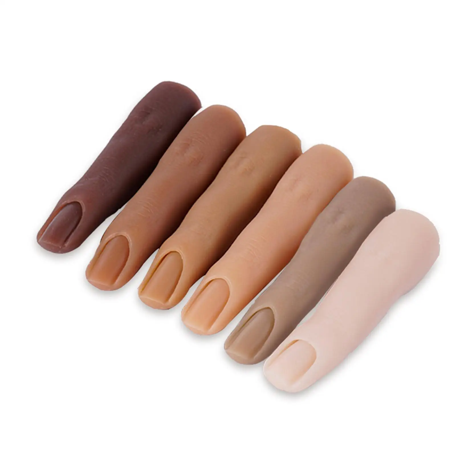 Silicone Nail Finger Model with Bendable Joints for Nail Molds Beginners Practice Nail Art Training Tool