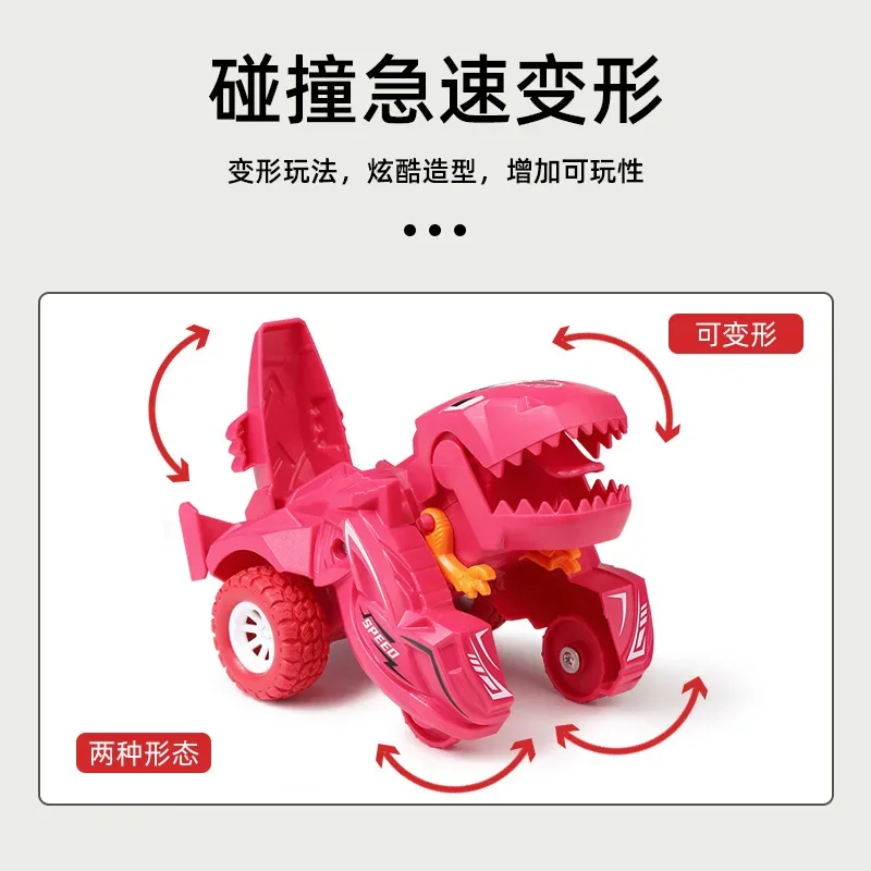 New Transforming Dinosaur Car Deformation Car Toys Inertial Sliding Dino Car Automatic Transform Toy Boys Amazing Gifts Kid Toy