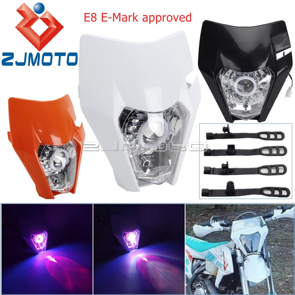 

Dirt Bikes LED E8 Фара Маска Крышка Мотоцикл DRL Фара Для EXC EXC-F XC-F 690 Enduro FE FC FX TE TC TX Supermoto 2014-21