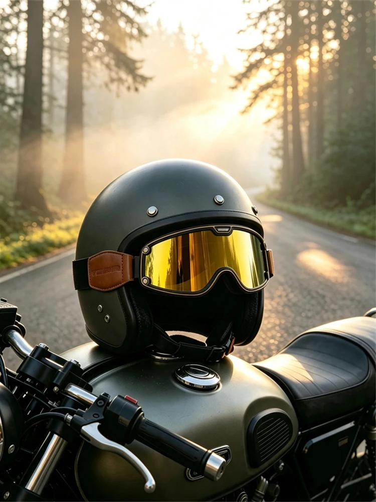 AliExpress NONE VEMAR Retro Motorcycle Goggles Windproof Anti-fog Glasses For Motorcycle Helmet Moto Sports Cycling Cafe Racer Chopper Goggles