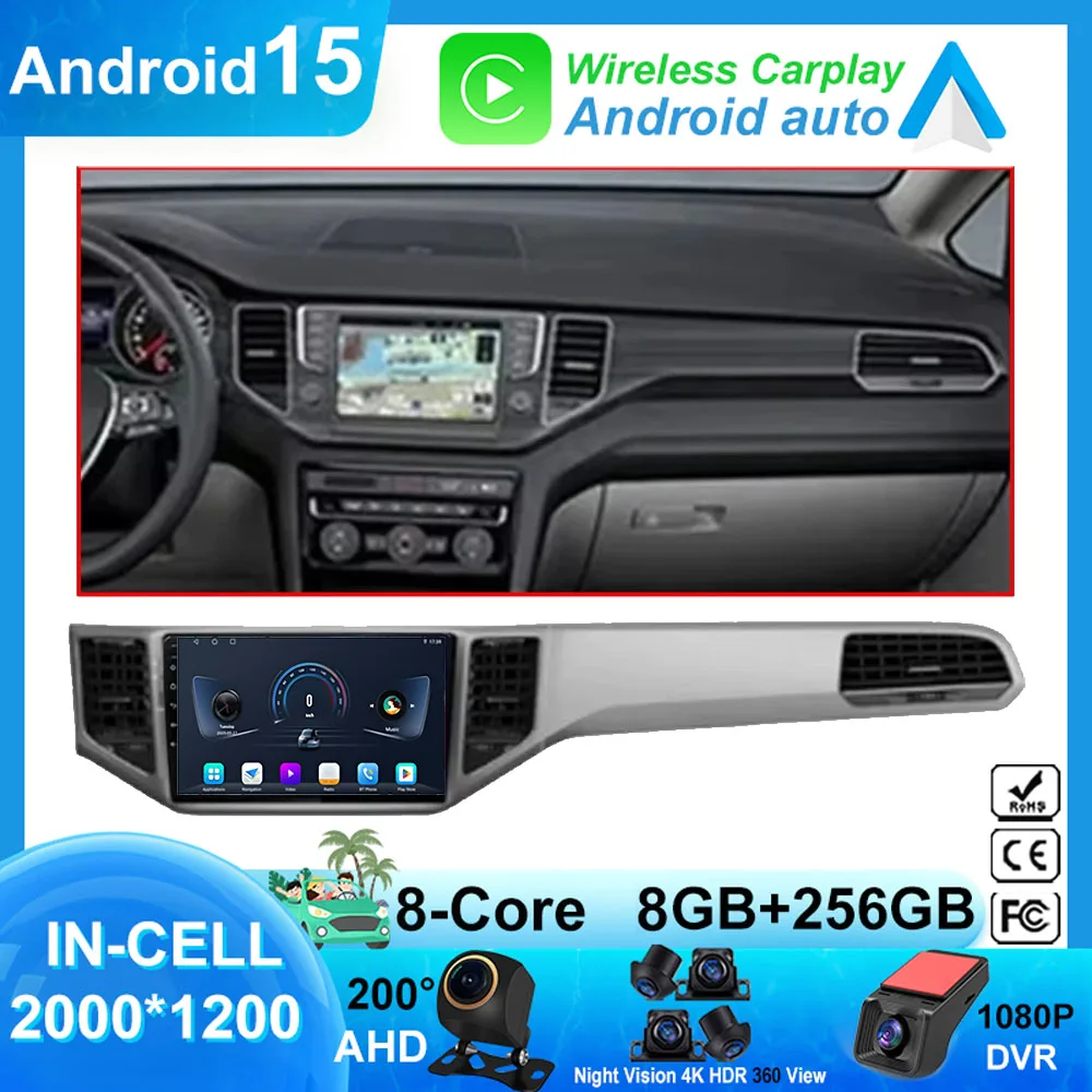 Android Car Dvd 14 For Volkswagen VW Sportsvan 2016-2019 Stereo Head Unit High-performance No 2din DVD DashCam Multimedia Player