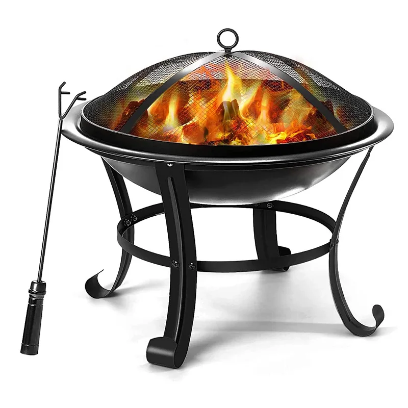 

Multifunctional grill, round wrought iron grill, painted retro heating stove