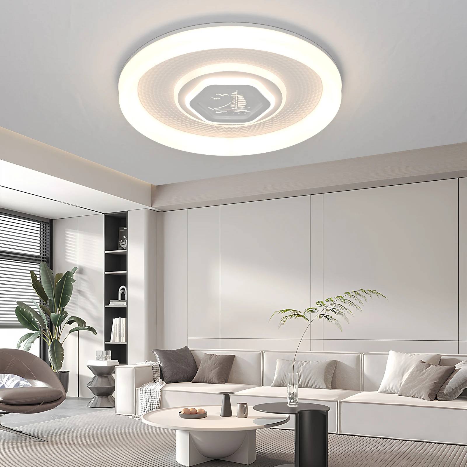 

Modern Ceiling Chandelier Simple Led Ceiling Lamp Three-Color Light for Living Room Children's Room Lustre Lighting Fixture