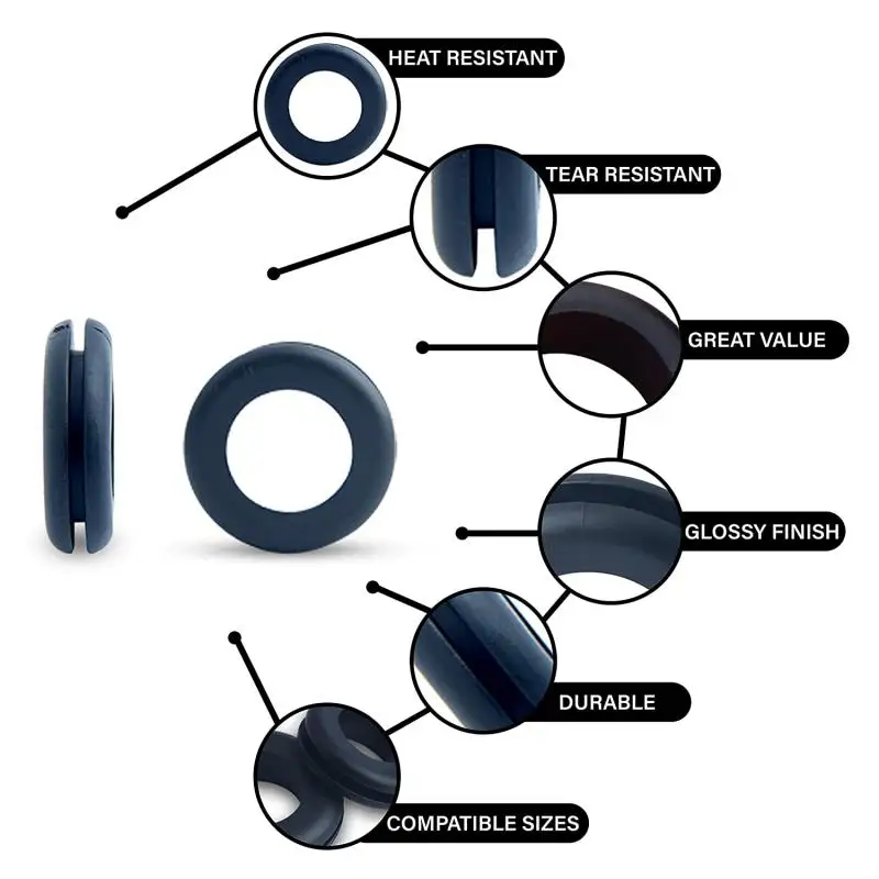 50 stücke/100 stücke M3-M20 Gummi Dichtung Öl Ringe Tülle Dichtungen Für Schützt Draht Kabel Loch Schutz Ringe shim Unterlegscheibe Hardware – Detail 2