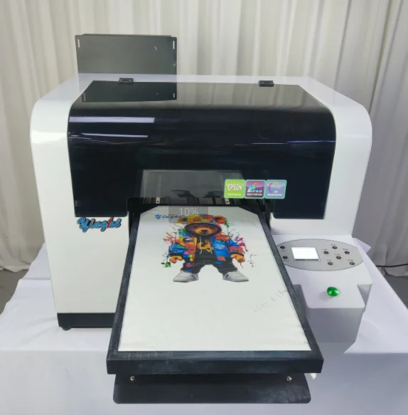 YH Industrial Fast Direct to Garment Printing Machines CMYKW Intelligent Ink-drop DTG Digital T-shirt for Any Colorful t Shirts