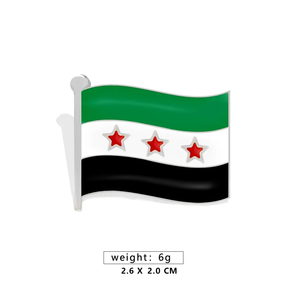 New In Syrian Map Flag Brooches for Men Women Fashion Alloy Drip Oil Pins Unisex Badge Jewelry Gifts Accessories Wholesale 2025