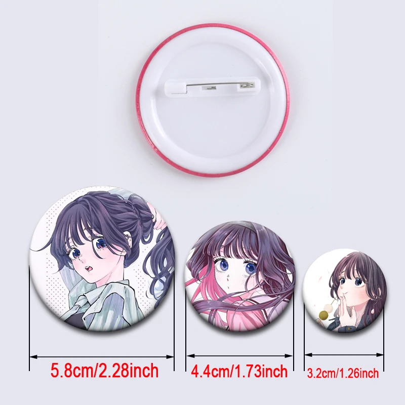 Round Anime Enamel Pins The Fragrant Flower Blooms with Dignity Brooches Cartoon Badge on Backpack Jewelry Accessories Gifts