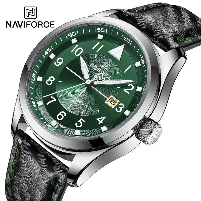 NAVIFORCE Original New Men Business Watches Waterproof Leather Sport Wristwatch Quartz Date Display Male Clock Relogio Masculino