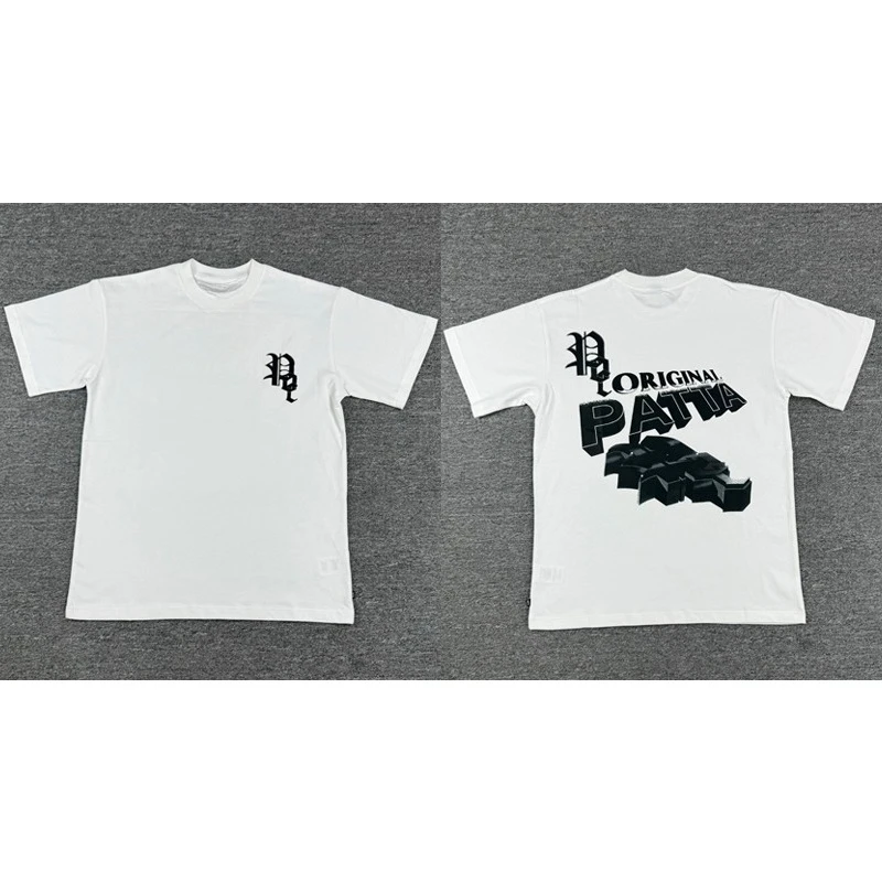 New Patta Tee Short Sleeve Men's Women's Loose Fashion Letter Print Pattern T-shirt High Quality Cotton PATTA Tops