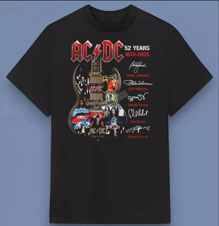 

AC/DC 52 Years 1973-2025 Signatures T-Shirt