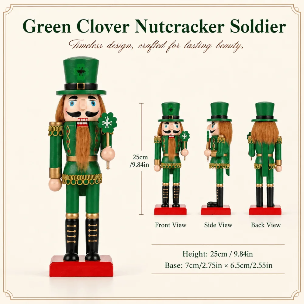 25/38CM Christmas Nutcracker Wooden Handmade Nutcracker Soldier Gingerbread Man Doll Ornament Christmas Gift Home Decoration