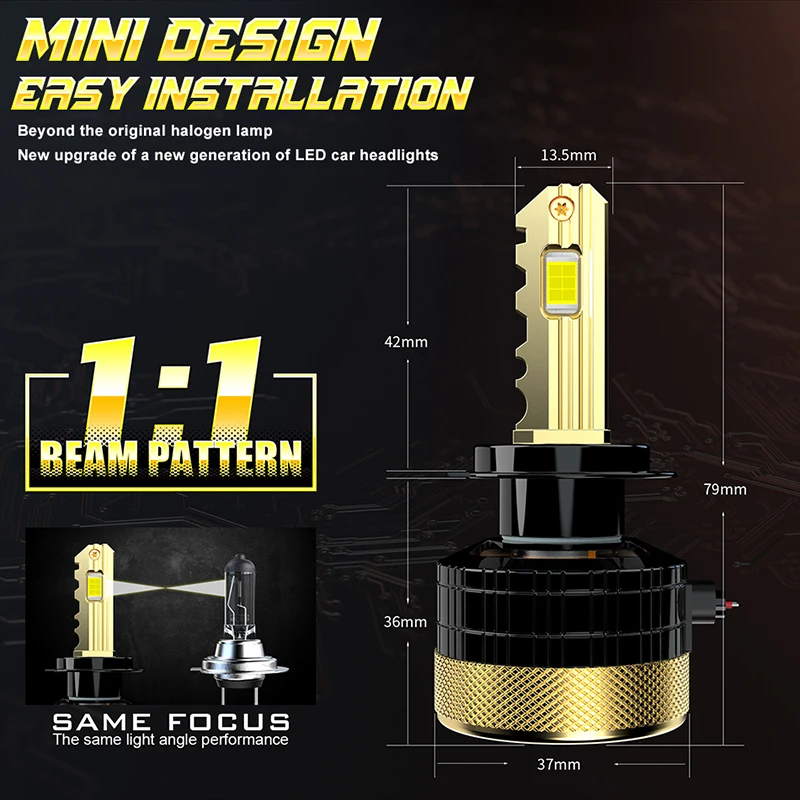 5000 واط 4500000LM H4 LED العلوي CSP رقائق H7 H1 H8 H9 H11 9005 9006 HB3 HB4 9012 HIR2 السيارات الضباب مصباح Canbus أنبوب النحاس للعدسة #4