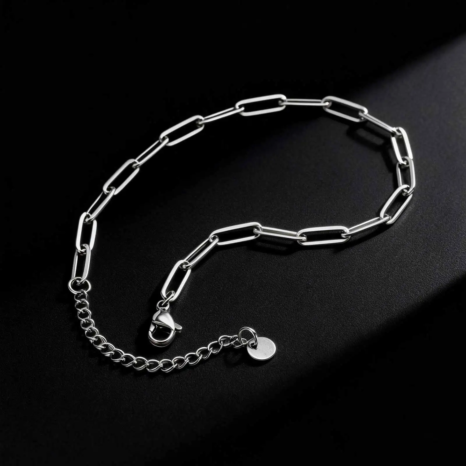 Wasserdichtes Edelstahl-Fußkettchen für Männer, lässige silber- und goldfarbene Fußkettchen, Armband, Figarokette, kubanische Kette, Fußkettchen. – Detail 4