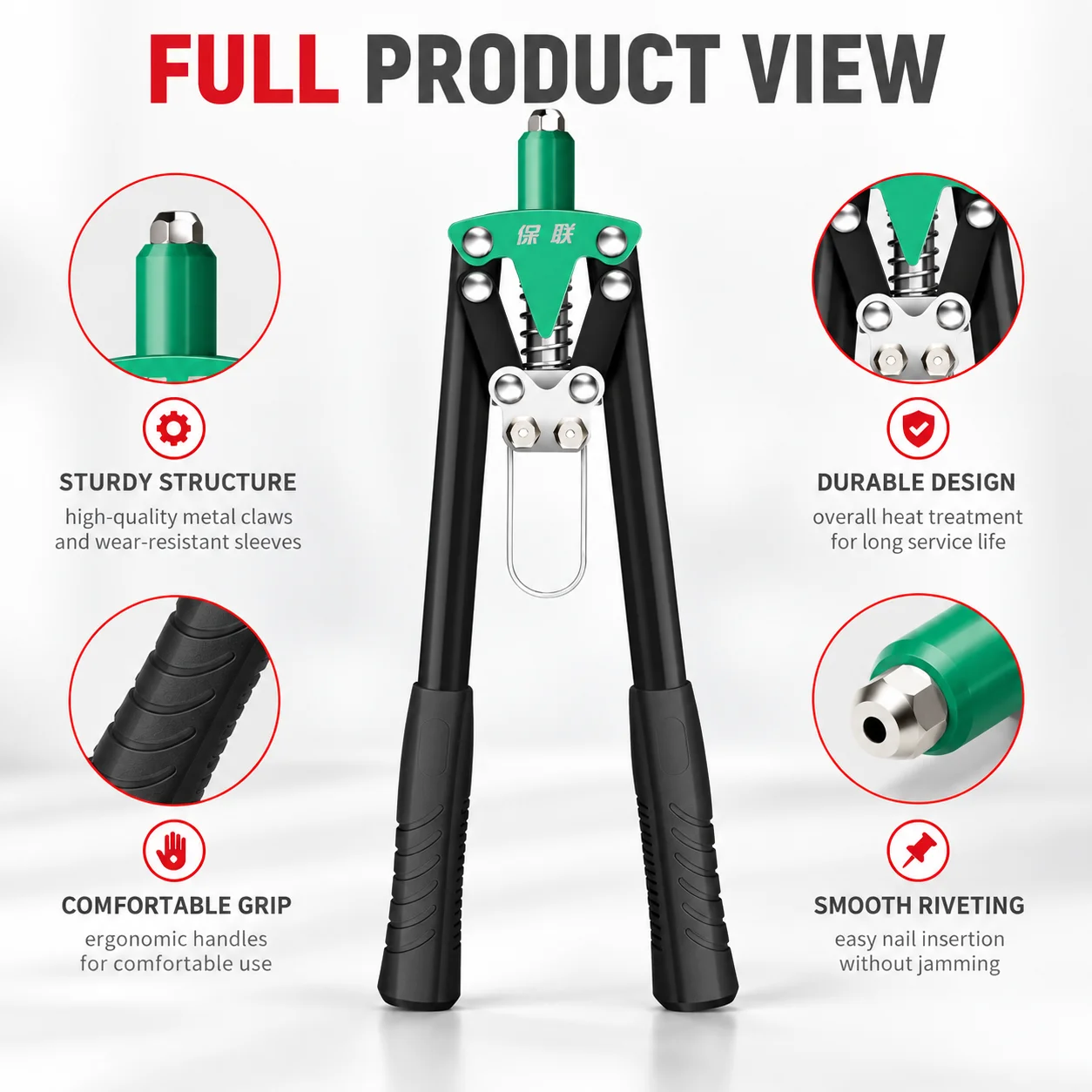 Manual Electric Riveting Machine Without Battery Nailer Gun Heavy Duty With Bag Set of Heads Tool for Metal Plastic and Leather