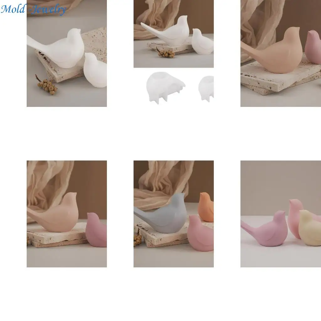 

69HB Epoxy Resin Molds Handmade Figurine Moulds Bird Making Moulds Silicone Ornament Molds for Making