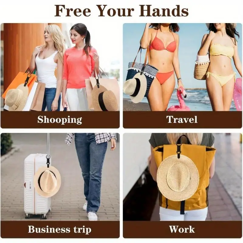 1/2 قطعة حقيبة سفر مشبك قبعة ملحق أساسي حقيبة يد للسفر على ظهره الأمتعة عطلة الشاطئ كروز #5