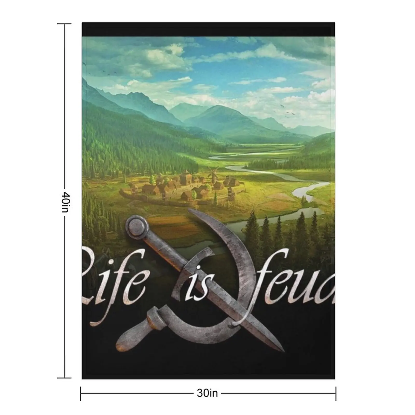 Life is Feudal Throw Blanket Luxury St Blankets للأرائك الدافئة لفصل الشتاء بطانيات فضفاضة