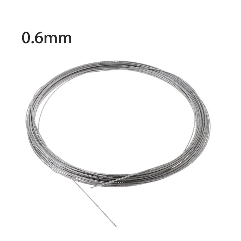 10m 304 Stainless Steel Wire Rope 0.5/0.6/0.8/1/1.2/1.5/2/2.5/3mm Rust-proof