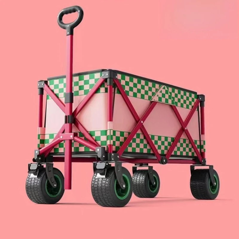 

Outdoor camping reclining camp car push-pull foldable small picnic mobile stall car