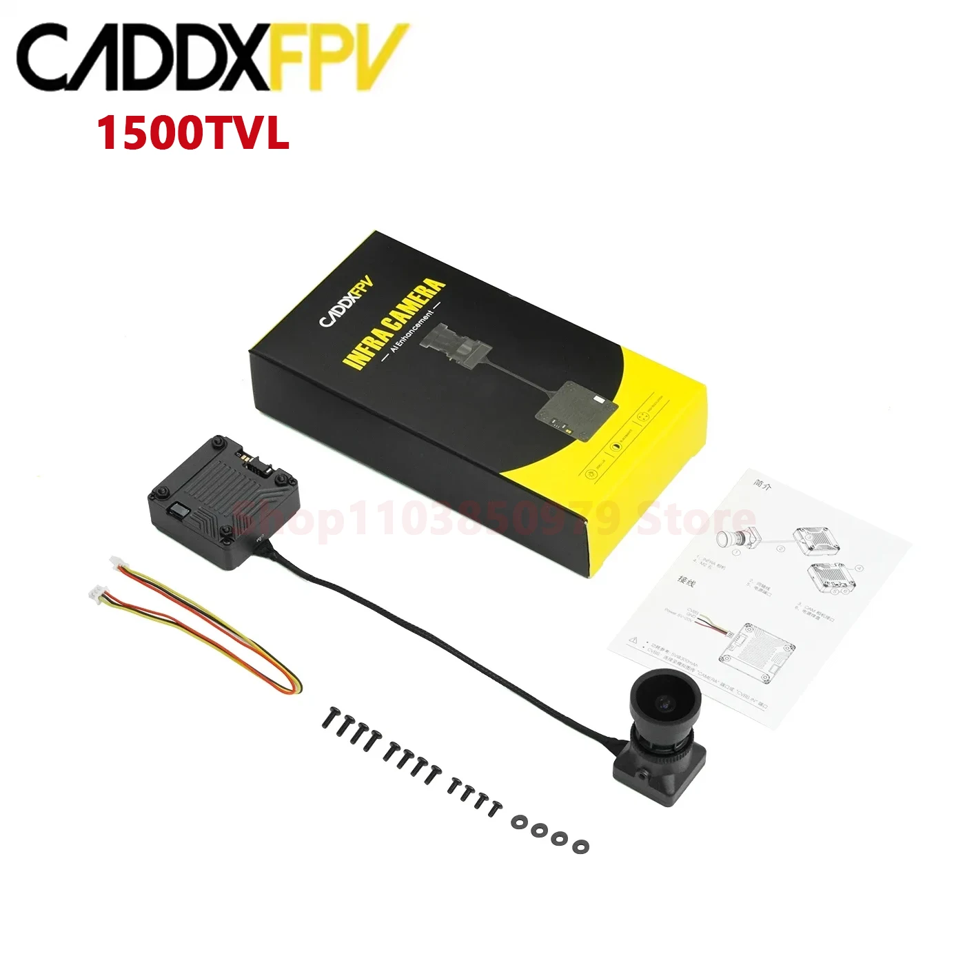 

CADDX Analog VTX Kit Infrared Camera No Light Night Vision 1500TVL 131° FOV for FPV Drones