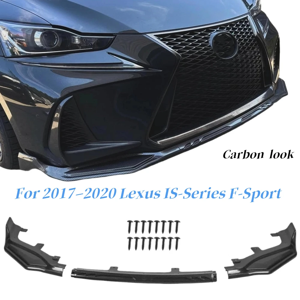 

Front Lip Splitter For 2017-2020 Lexus IS300 IS-Series F-Sport Carbon Style ABS Plastic