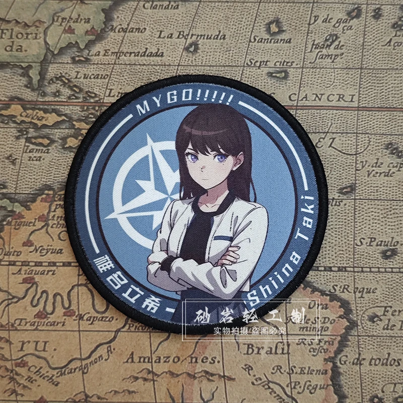 

MyGO Drummer Taki Shiina Patch BanG Dream! It's MyGO!!!!! Morale Armband Hook&Loop Badges on Backpack DIY Decoration Sticker