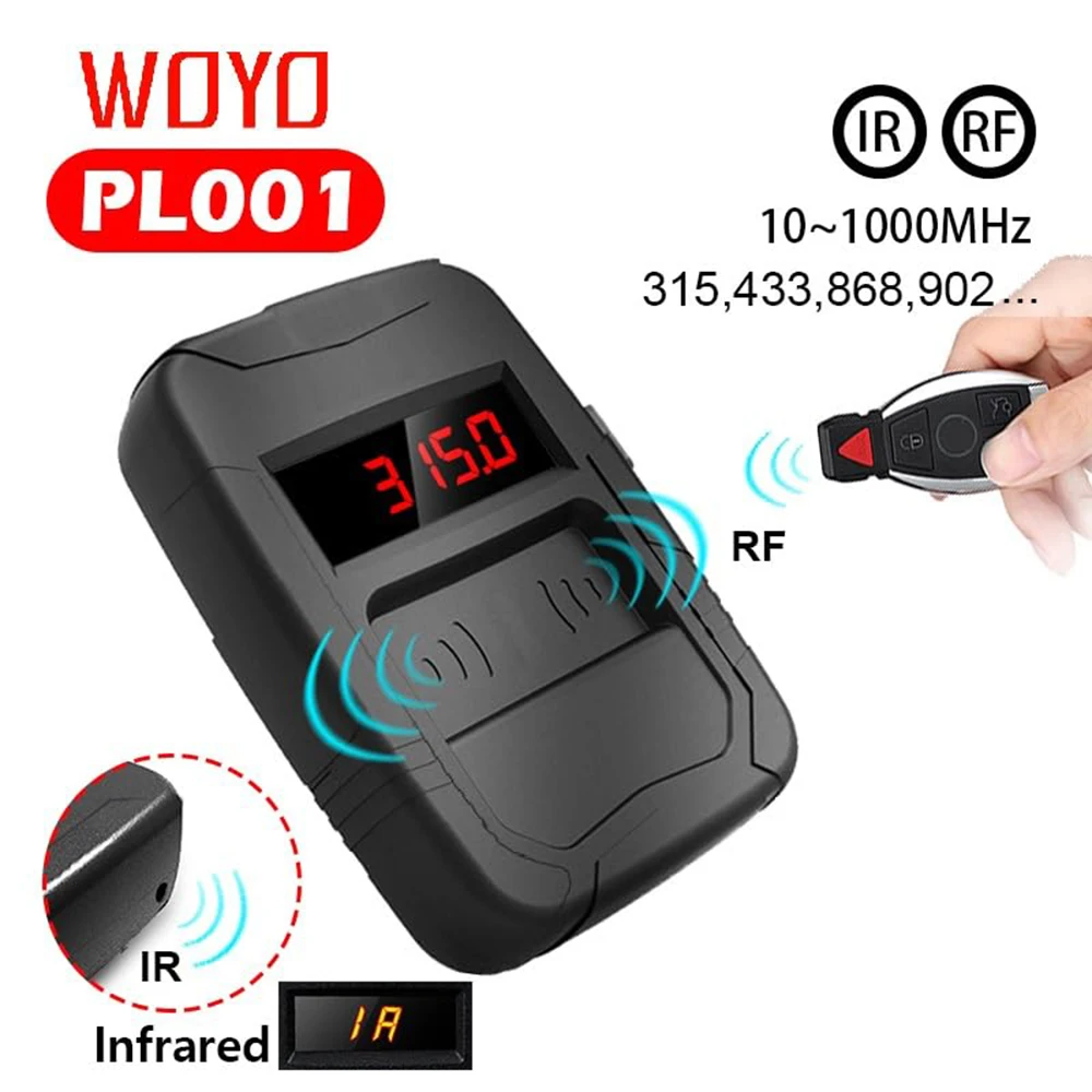 

WOYO 10-1000MHZ IR Smart Remote Control Tester 315/434/868/902 MHZ RF Radio Frequency Tester Car Key Truck Door Remote Detector