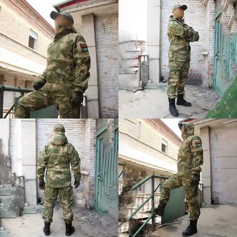 Men's for GORKA- Tactical Suit MOX Camouflage Jacket And Pants 2 Pieces Set Combat Clothes Wear Resistant Smock