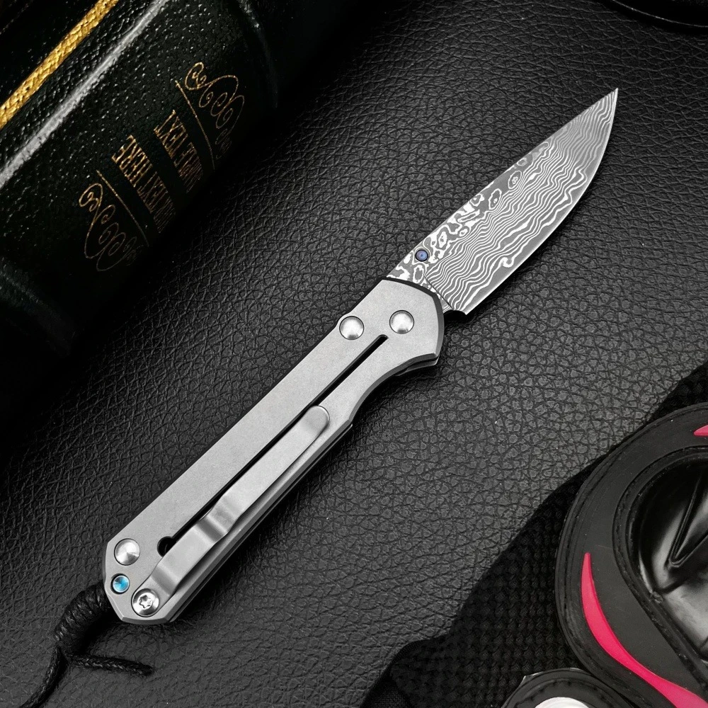 

Складной нож для повседневного ношения с клинком из дамасской стали, рукоятью из титанового сплава, высококачественный, подарок для мужчин