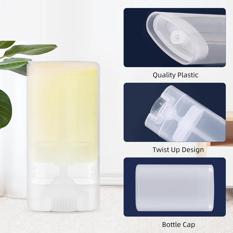 10Items Empty 15g Oval Flat Makeup Lipstick Tube Bottles Deodorant Containers Portable Travel Sample Bottles For DIY Deodorant view 4