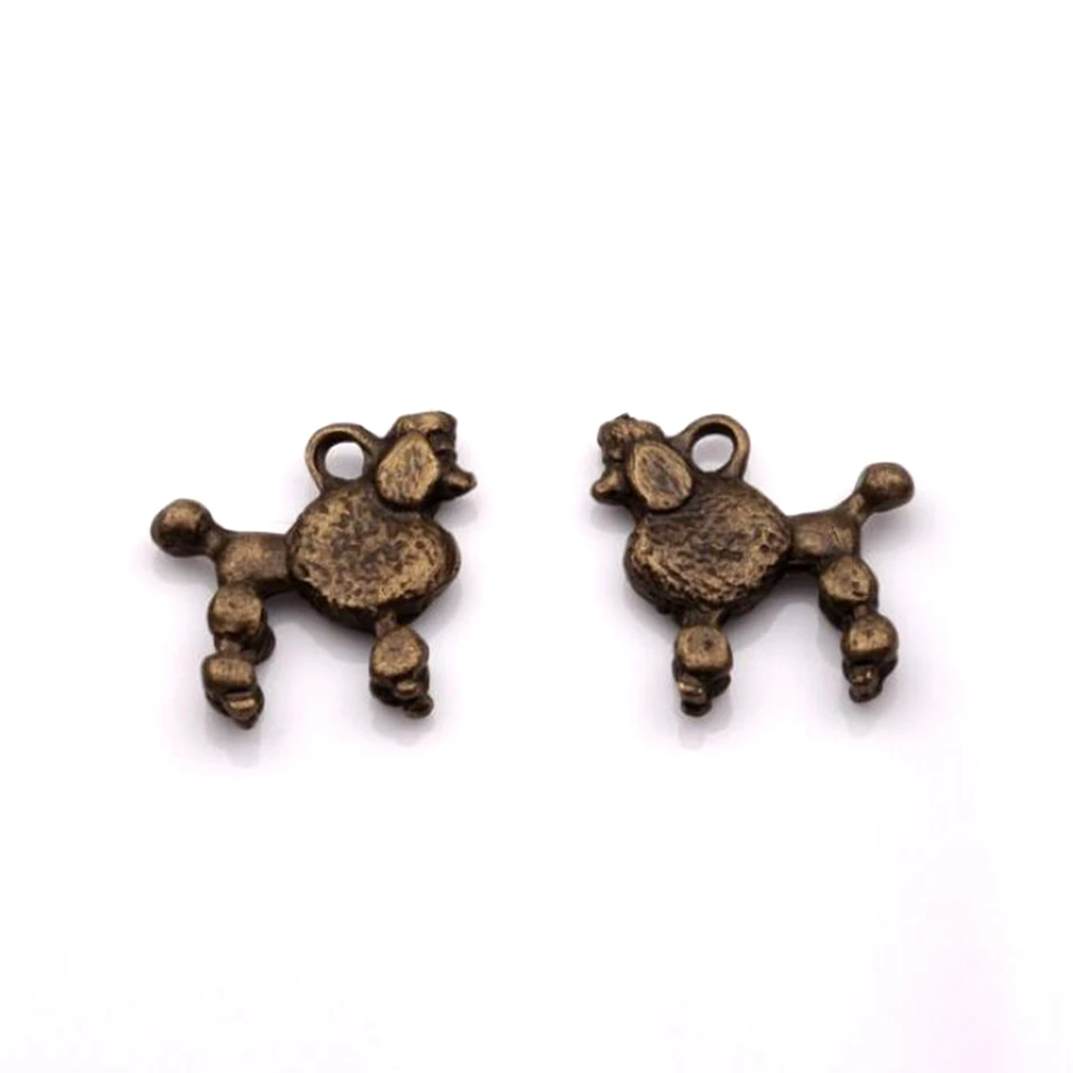 

150Pcs Alloy Small Poodle Dog Charms Pendants For Jewelry Making Bracelet Necklace DIY Accessories 15x14mm Antique Bronze Za387